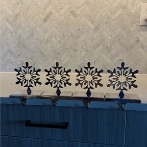 Silver Snowflake Stocking Hooks